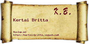 Kertai Britta névjegykártya